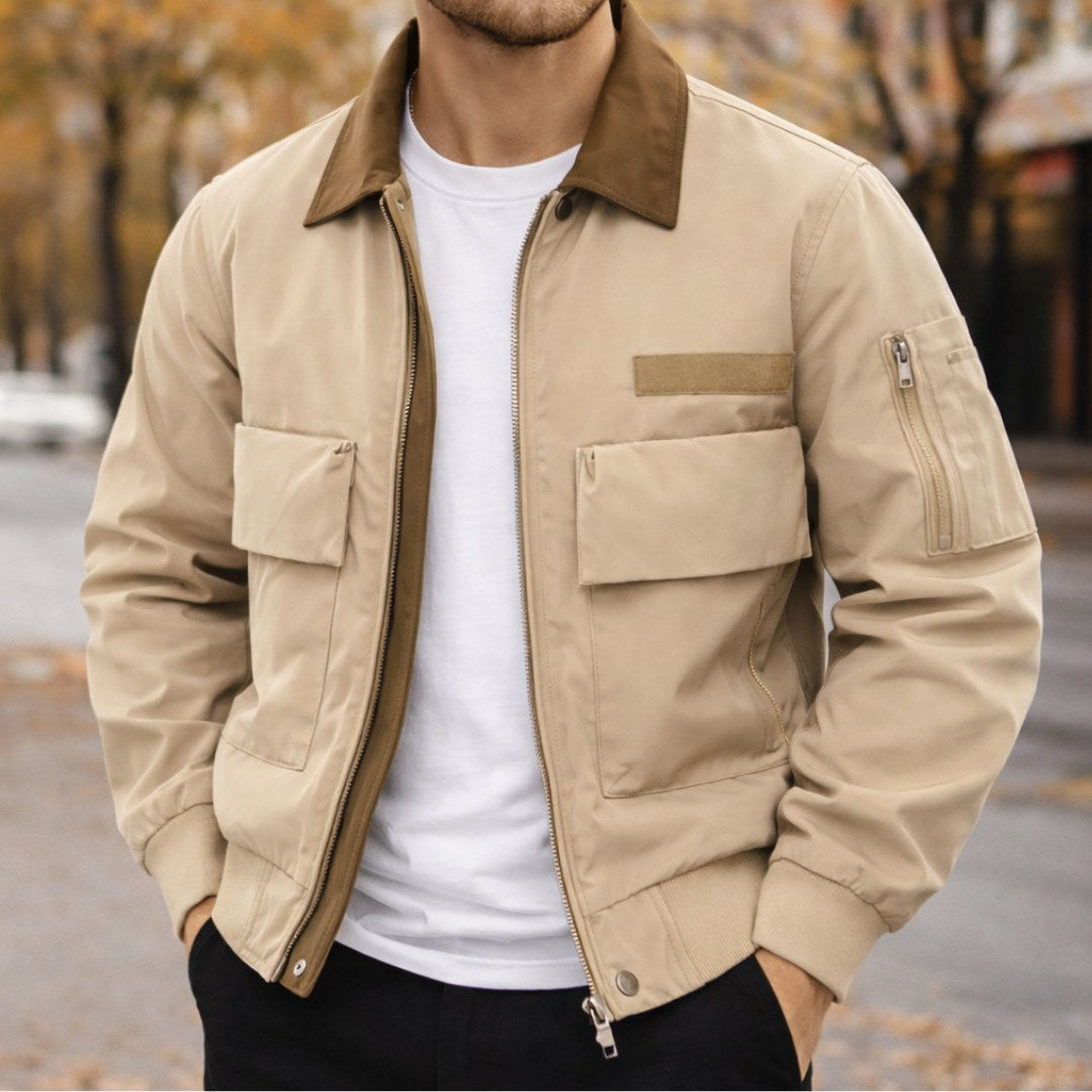 Evan | Men's City Bomber Jacket, Relaxed Fit Jacket | Bella Blue | Purple