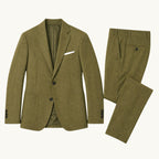 Evan | Men's Slim Fit Blazer and Trousers, Tailored Two-Piece Suit | Bella Blue | Olive Green