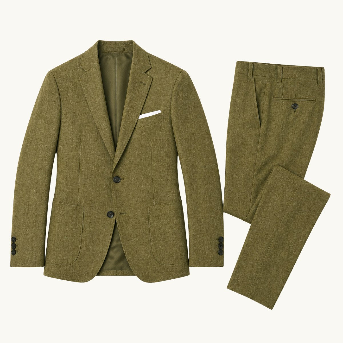 Evan | Men's Slim Fit Blazer and Trousers, Tailored Two-Piece Suit | Bella Blue | Olive Green