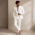 Evan | Men's Slim Fit Blazer and Trousers, Tailored Two-Piece Suit | Bella Blue | Khaki