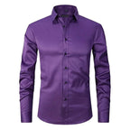 Evan | Men's Stretch Business Shirt, Crease-Resistant Smart Casual Shirt | Bella Blue