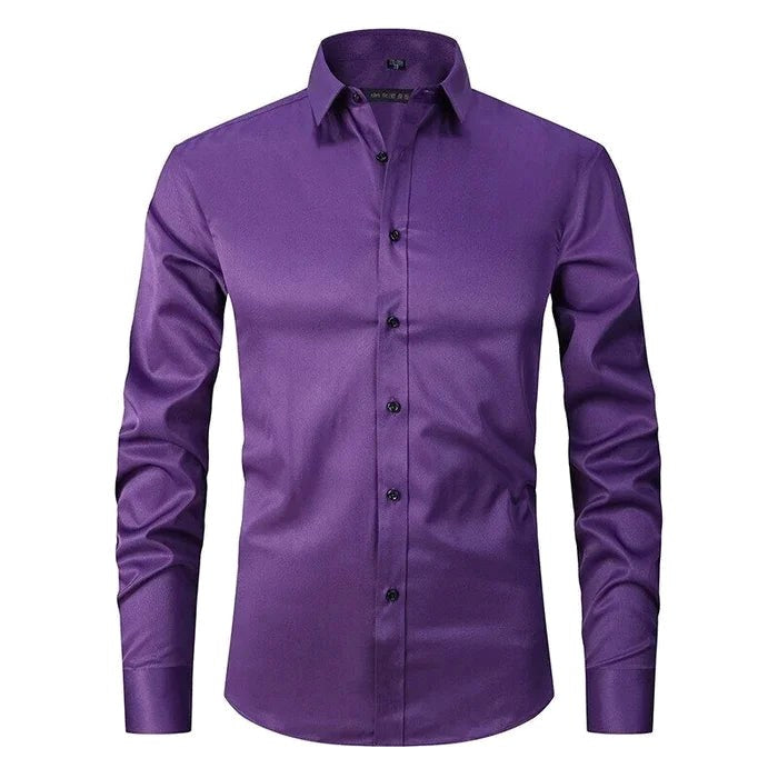 Evan | Men's Stretch Business Shirt, Crease-Resistant Smart Casual Shirt | Bella Blue