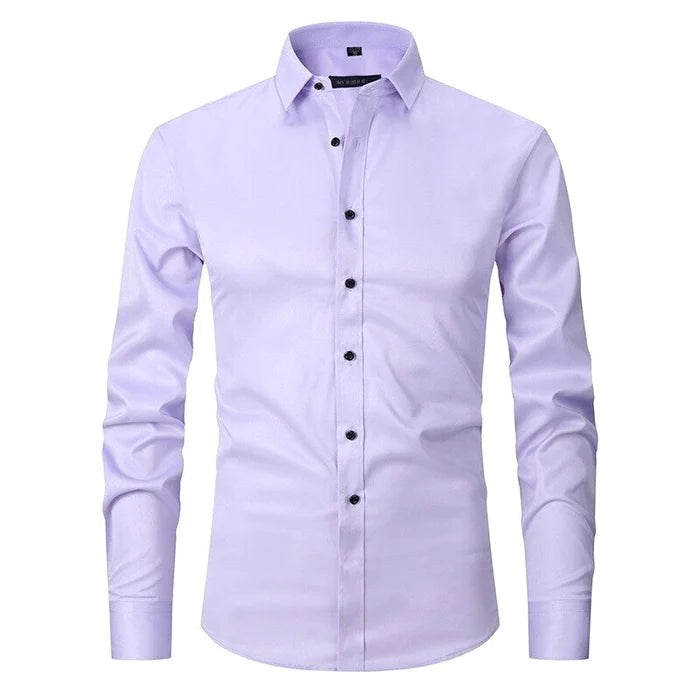 Evan | Men's Stretch Business Shirt, Crease-Resistant Smart Casual Shirt | Bella Blue