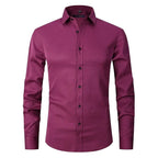 Evan | Men's Stretch Business Shirt, Crease-Resistant Smart Casual Shirt | Bella Blue
