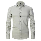 Evan | Men's Stretch Business Shirt, Crease-Resistant Smart Casual Shirt | Bella Blue