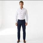 Evan | Men's Stretch Business Shirt, Crease-Resistant Smart Casual Shirt | Bella Blue
