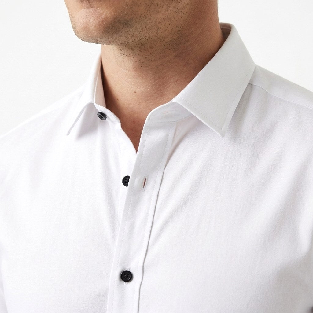 Evan | Men's Stretch Business Shirt, Crease-Resistant Smart Casual Shirt | Bella Blue