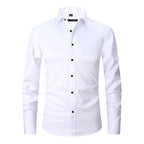 Evan | Men's Stretch Business Shirt, Crease-Resistant Smart Casual Shirt | Bella Blue