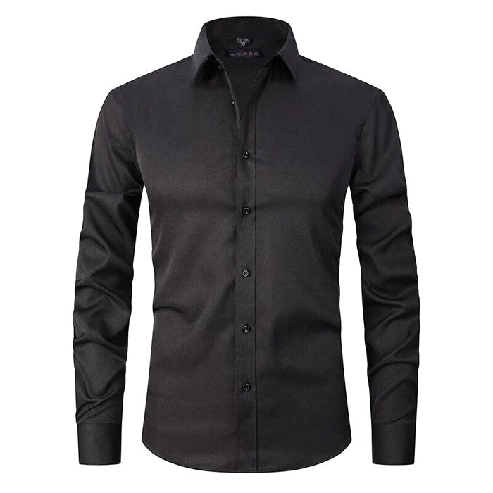 Evan | Men's Stretch Business Shirt, Crease-Resistant Smart Casual Shirt | Bella Blue