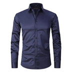 Evan | Men's Stretch Business Shirt, Crease-Resistant Smart Casual Shirt | Bella Blue