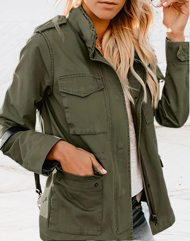Evie | Women's Structured Utility Jacket, Smart Casual Jacket | Bella Blue