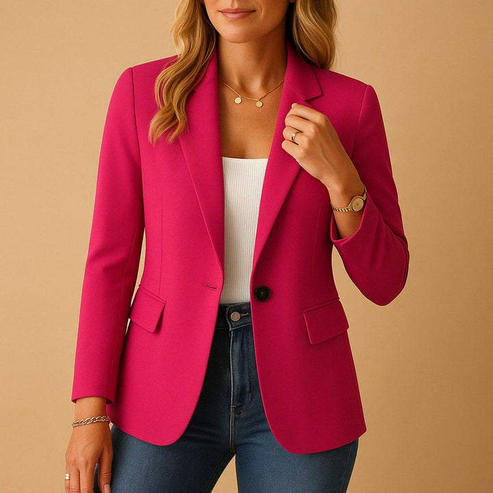 Felicity | Women's Fitted Tailored Blazer, Structured Summer Jacket | Bella Blue | Pink