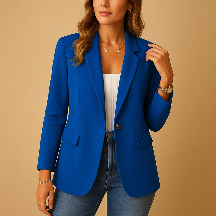 Felicity | Women's Fitted Tailored Blazer, Structured Summer Jacket | Bella Blue | Blue