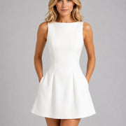 Felicity | Women's Sleeveless A-Line Mini Dress, Structured Fit Dress