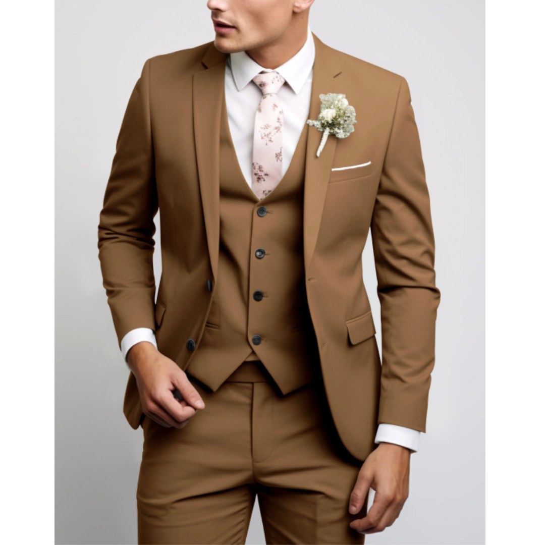 Felix | Men's Suit for Wedding Guests in Slim Fit Cut, Three-Piece Suit | Bella Blue | Light Blue