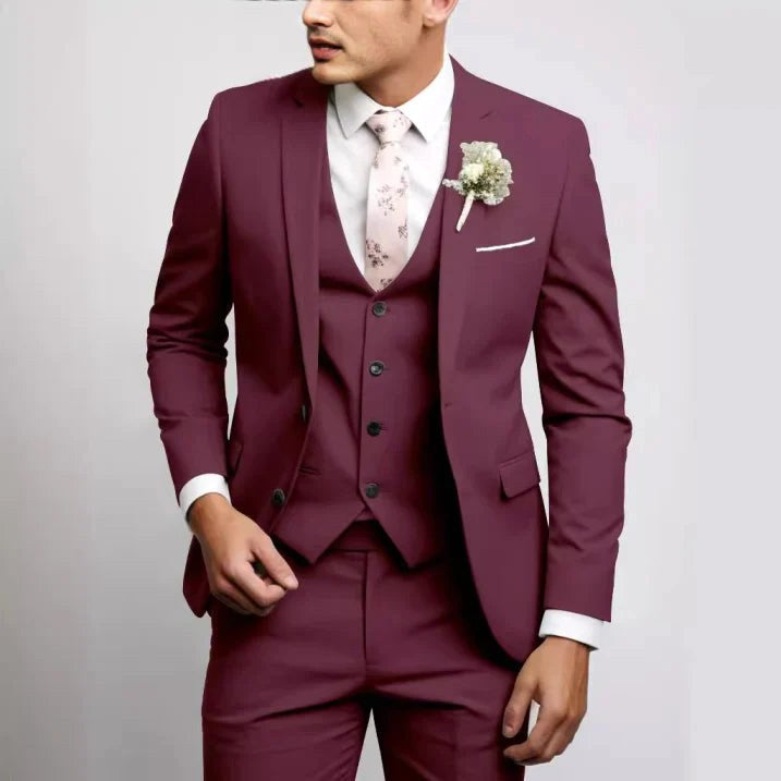 Felix | Men's Suit for Wedding Guests in Slim Fit Cut, Three-Piece Suit | Bella Blue | Light Blue