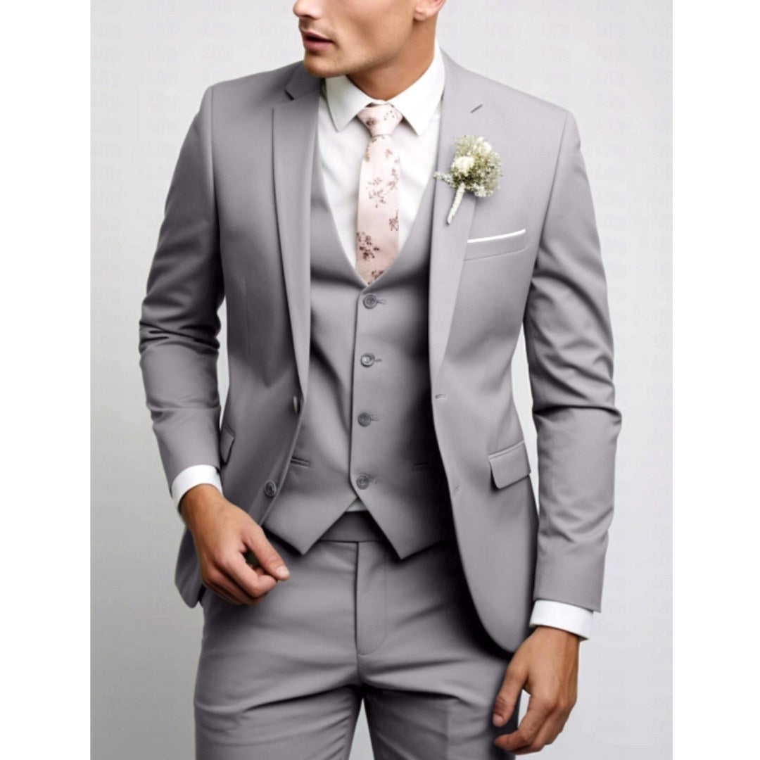 Felix | Men's Suit for Wedding Guests in Slim Fit Cut, Three-Piece Suit | Bella Blue | Light Blue