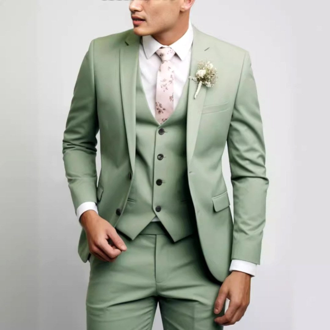 Felix | Men's Suit for Wedding Guests in Slim Fit Cut, Three-Piece Suit | Bella Blue | Light Blue