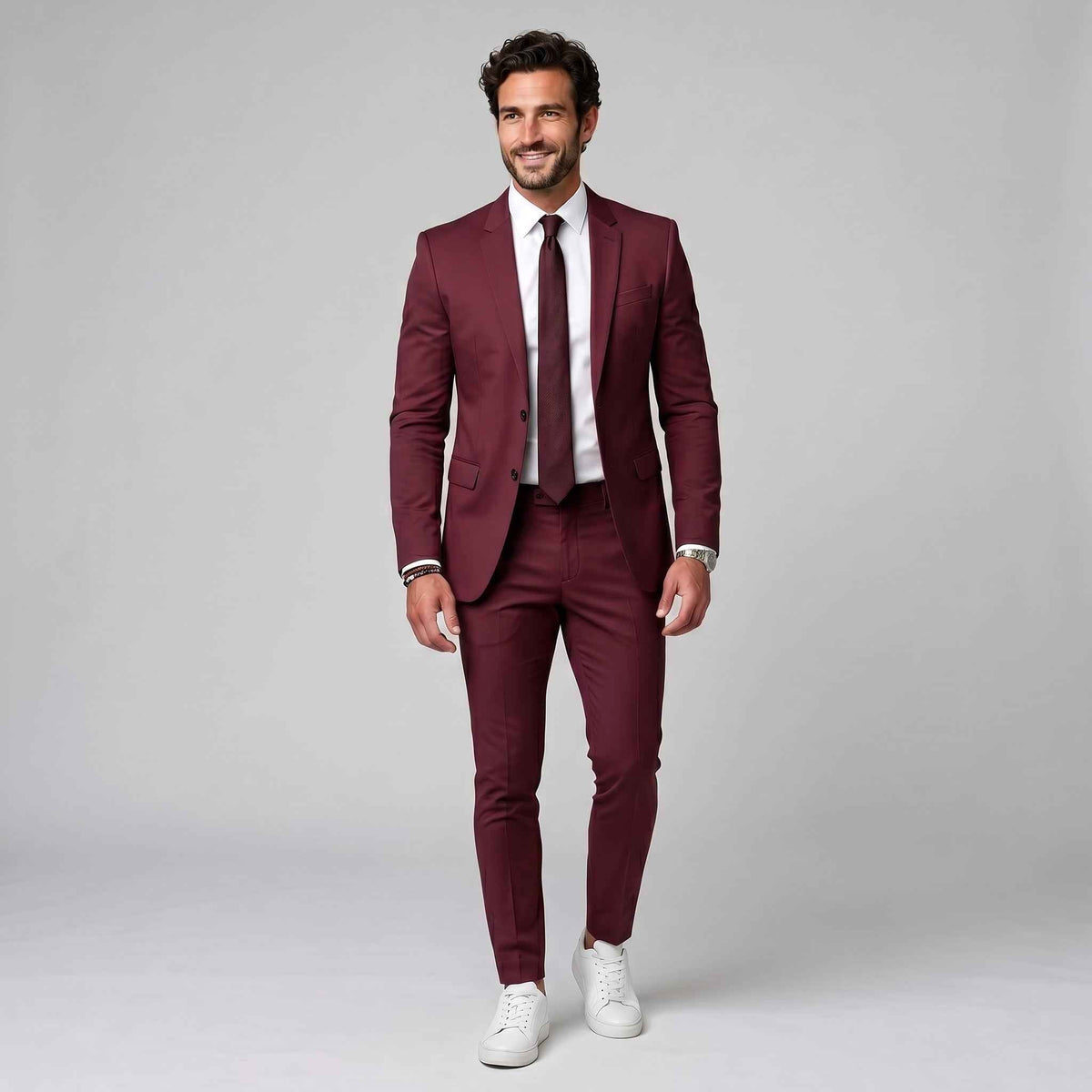 Felix | Men's Single-Breasted Tailored Suit, Fitted Two-Piece Suit | Bella Blue