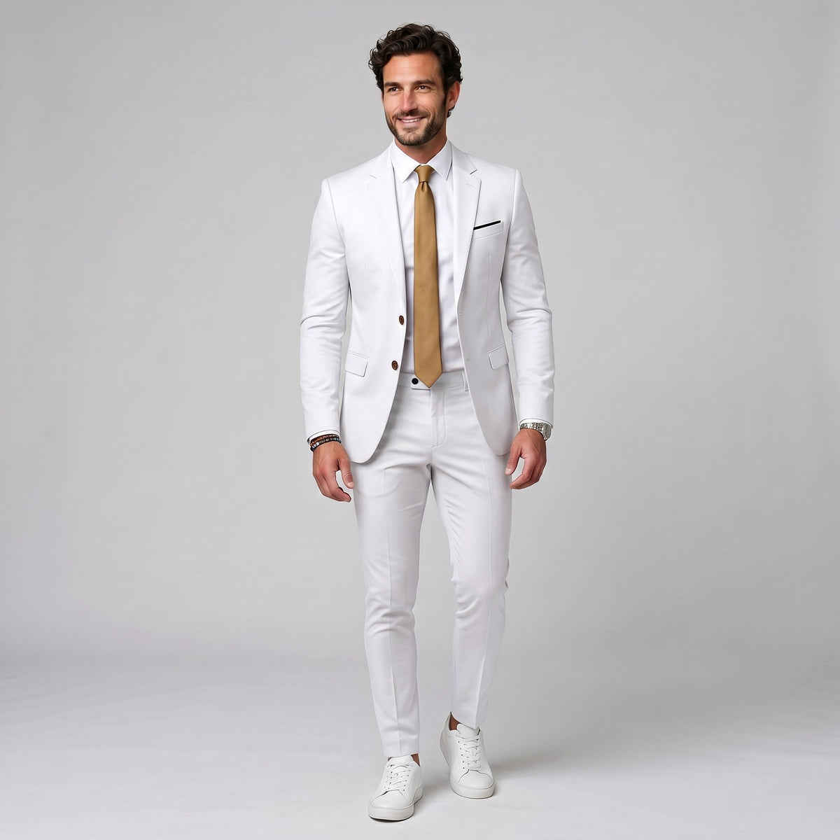 Felix | Men's Single-Breasted Tailored Suit, Fitted Two-Piece Suit | Bella Blue