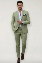 Finley | Men's Slim Fit Suit Set, Tailored Blazer Suit | Bella Blue | Light Green
