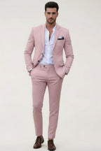 Finley | Men's Slim Fit Suit Set, Tailored Blazer Suit | Bella Blue | Pink