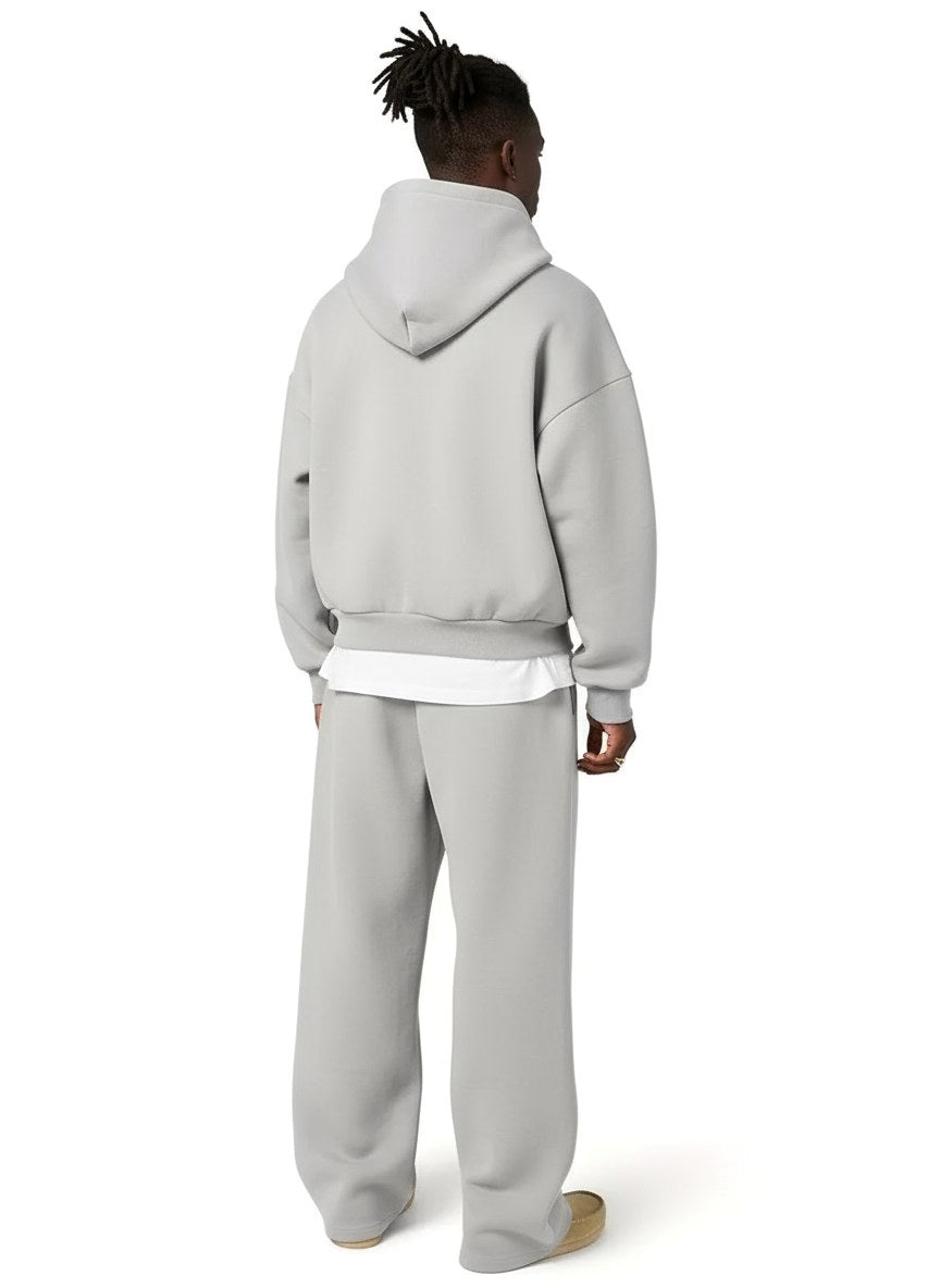 Florian | Men's Hooded Tracksuit with Straight Fit, Hoodie Set | Bella Blue | Light Grey