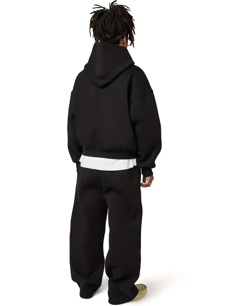 Florian | Men's Hooded Tracksuit with Straight Fit, Hoodie Set | Bella Blue | Light Grey