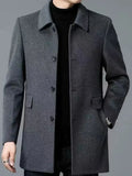 Franklin | Women's Single-Breasted Wool-Blend Coat, Classic Tailored Autumn Coat | Bella Blue