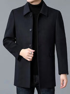 Franklin | Women's Single-Breasted Wool-Blend Coat, Classic Tailored Autumn Coat | Bella Blue