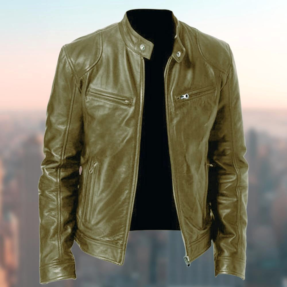 Freddie | Men's Leather Jacket, Classic Timeless Leather Jacket | Bella Blue