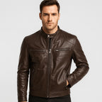 Freddie | Men's Leather Jacket, Classic Timeless Leather Jacket | Bella Blue