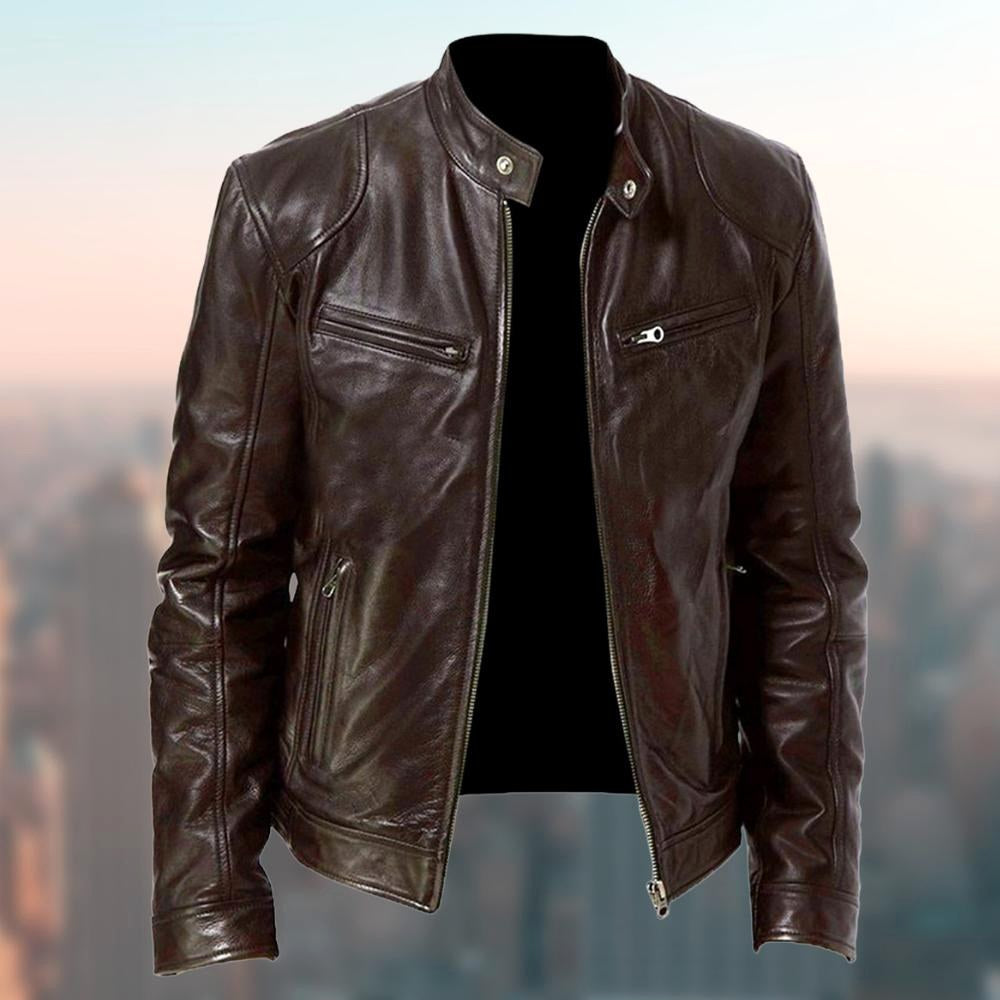 Freddie | Men's Leather Jacket, Classic Timeless Leather Jacket | Bella Blue