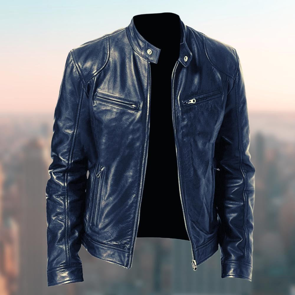 Freddie | Men's Leather Jacket, Classic Timeless Leather Jacket | Bella Blue