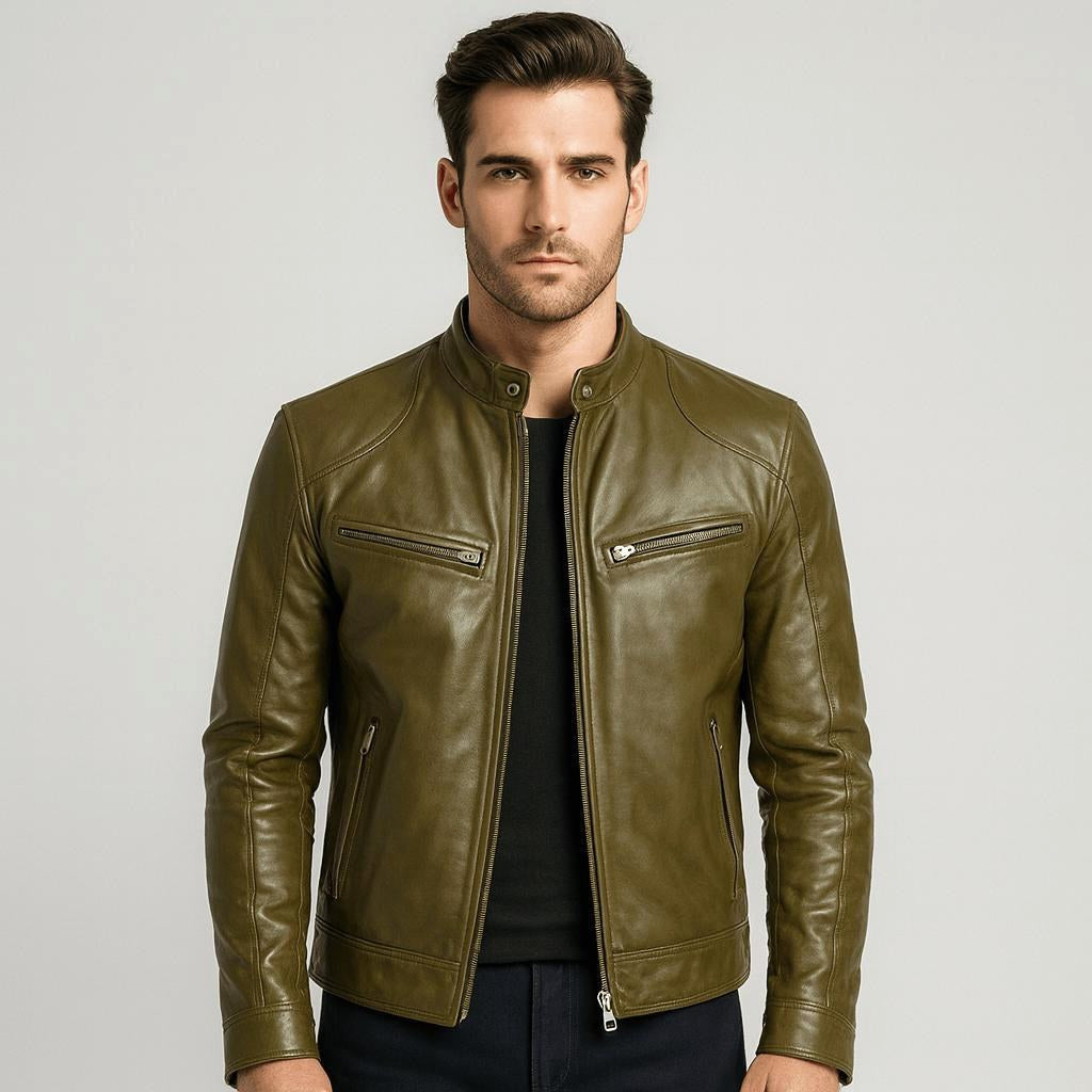 Freddie | Men's Leather Jacket, Classic Timeless Leather Jacket | Bella Blue