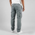 Freddie | Men's Relaxed Fit Cargo Trousers, Side Pocket Streetwear Trousers | Bella Blue