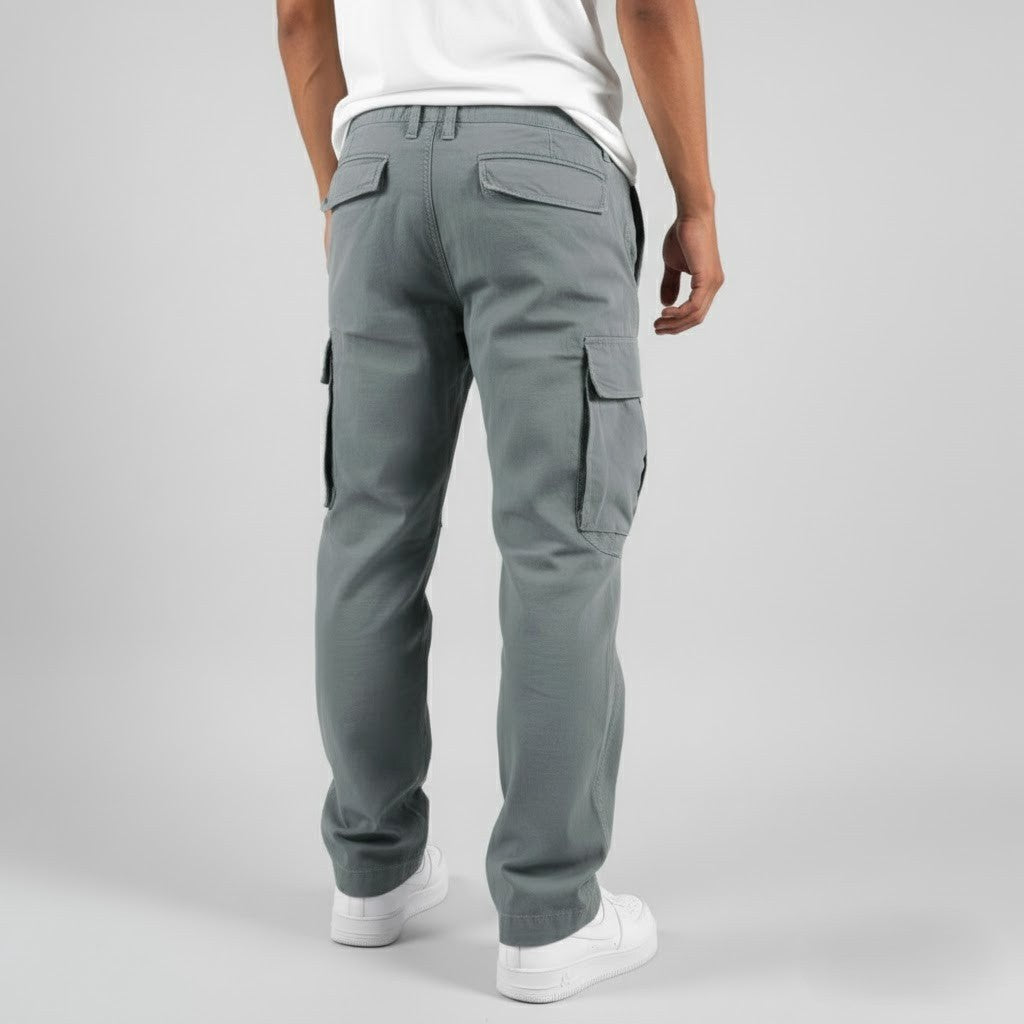 Freddie | Men's Relaxed Fit Cargo Trousers, Side Pocket Streetwear Trousers | Bella Blue