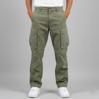 Freddie | Men's Relaxed Fit Cargo Trousers, Side Pocket Streetwear Trousers | Bella Blue