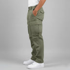 Freddie | Men's Relaxed Fit Cargo Trousers, Side Pocket Streetwear Trousers | Bella Blue