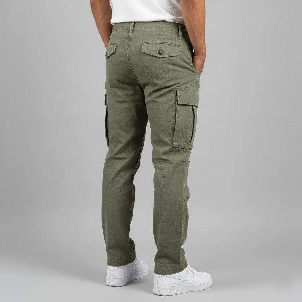 Freddie | Men's Relaxed Fit Cargo Trousers, Side Pocket Streetwear Trousers | Bella Blue