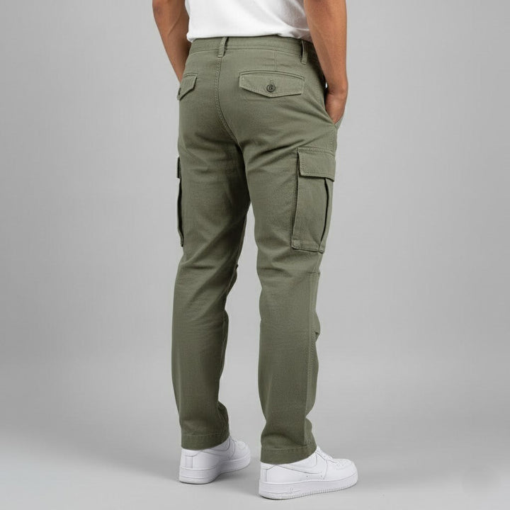 Freddie | Men's Relaxed Fit Cargo Trousers, Side Pocket Streetwear Trousers | Bella Blue