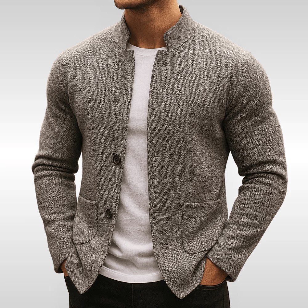 Frederick | Women's Textured Knit Cardigan, Structured Button-Through Cardigan | Bella Blue