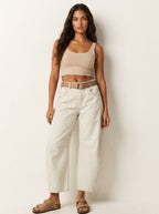 Freya | Women's Relaxed Barrel Jeans, High-Waist Denim Jeans | Bella Blue