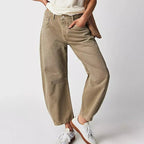 Freya | Women's Relaxed Barrel Jeans, High-Waist Denim Jeans | Bella Blue