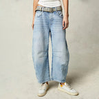 Freya | Women's Relaxed Barrel Jeans, High-Waist Denim Jeans | Bella Blue