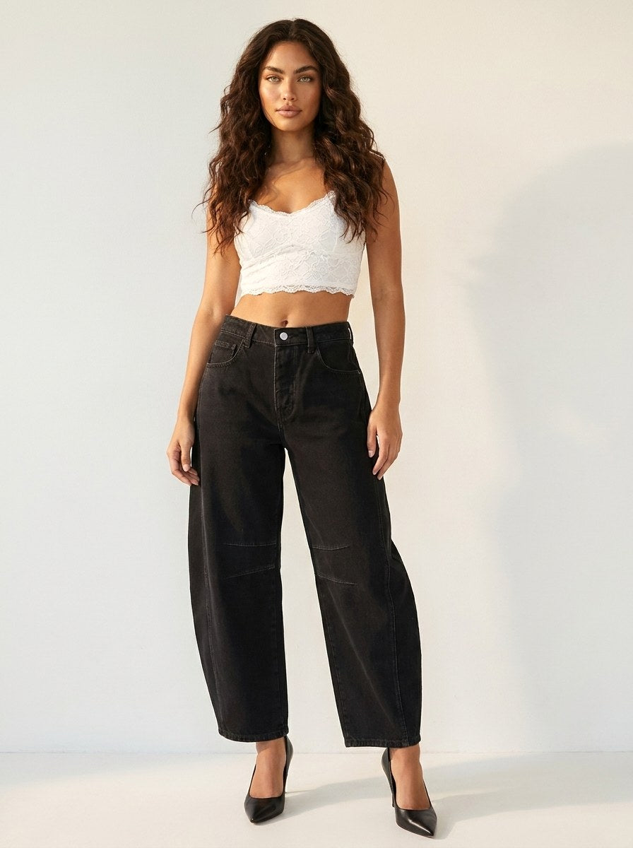Freya | Women's Relaxed Barrel Jeans, High-Waist Denim Jeans | Bella Blue | Wit