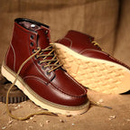 Fritz | Men's Leather Boots in Natural Tone, Rugged Autumn Boots | Bella Blue | Bordeaux