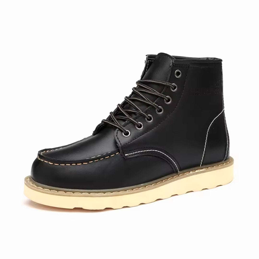 Fritz | Men's Leather Boots in Natural Tone, Rugged Autumn Boots | Bella Blue | Bordeaux