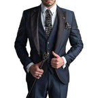 Gabriel | Men's Tailored Three-Piece Suit, Structured Blazer Suit | Bella Blue | Navy Blue