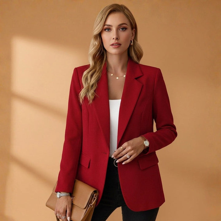 Gabrielle | Women's Tailored Cotton Blend Blazer, Notched Lapel Smart Jacket | Bella Blue